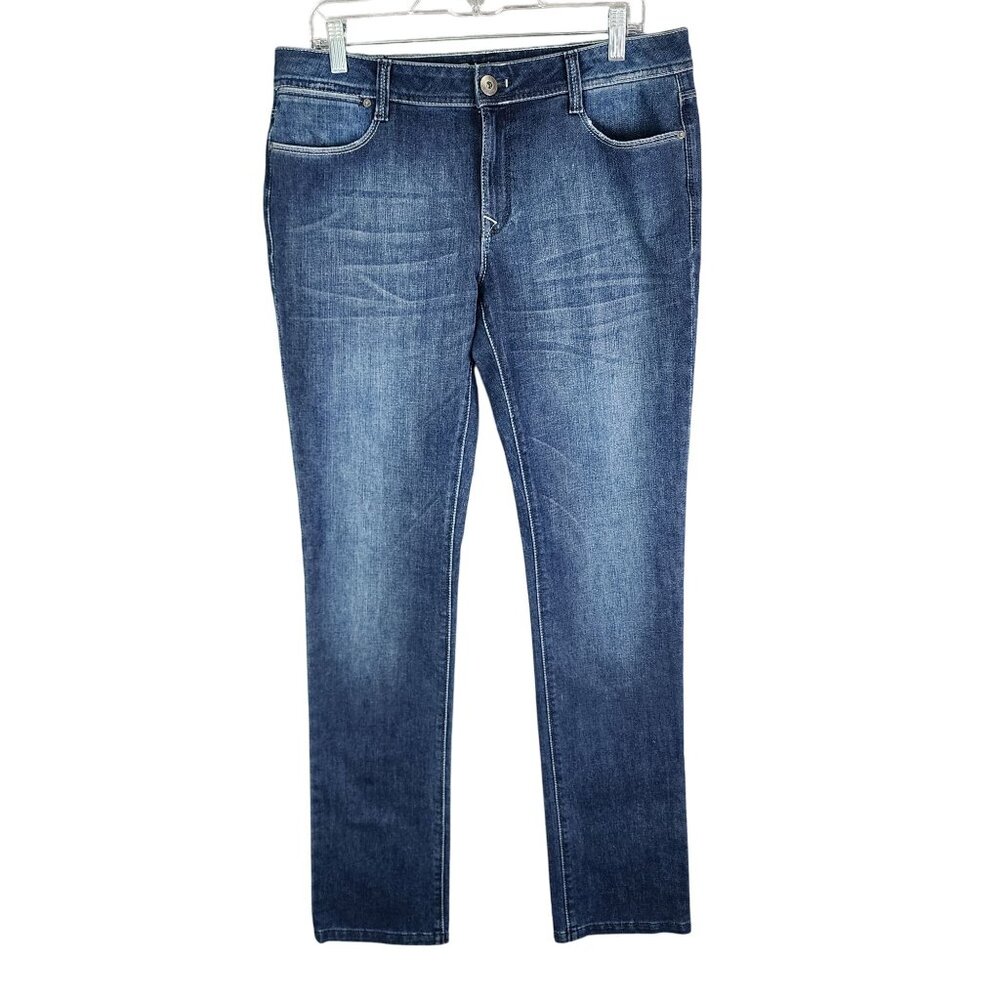Womens DL1961 Grace High Rise Straight Denim Blue Jeans Premium Denim Stretch 32